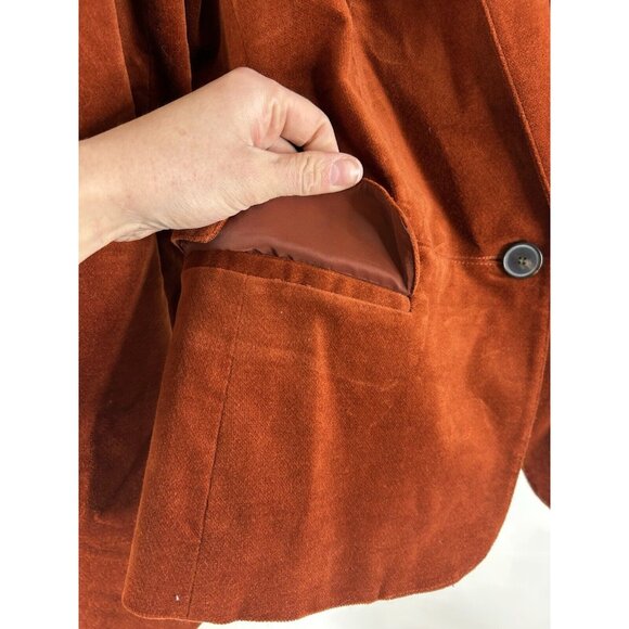 Talbots Velvet Velour Single Button Blazer Jacket Grunge - Picture 7 of 9